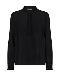 MOS MOSH BLUSE, MMRETA SEZ BLOUSE, BLACK